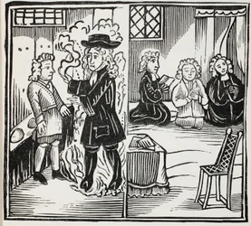 Een Vreselijke en Tijdige Waarschuwing voor Jonge Mannen, illustratie uit Chap-books of the Eighteenth Century door John Ashton, gepubliceerd 1882