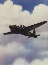 Een Wellington bommenwerper hoog in de wolken