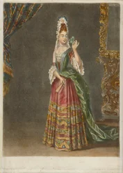 Een dame in een mantua