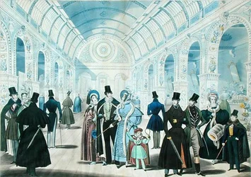 Een uitzicht in het Pantheon, Oxford Street, Londen, met wintermode van nov 1834 tot april 1835, gepubliceerd door B.Read & Co.