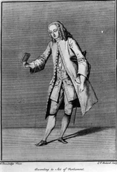Volgens de wet van het parlement, gemaakt door Louis Phillippe Boltard na Bartholomew Dandridge, 1737
