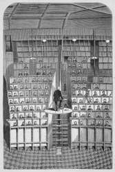Volwassenenschool in de Kapel, volgens het Aparte Systeem, in het Surrey Huis van Correctie, Wandsworth, uit The Criminal Prisons of London and Scenes of Prison Life door Henry Mayhew (1812-87) en John Binny
