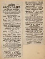 Advertentie voor Cremorne Gardens, Londen