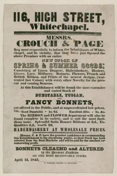 Advertisement for Crouch and Page, 116 High Street, Whitechapel