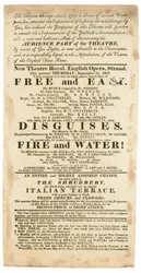 Advertentie voor New Theatre Royal, Engelse Opera, Strand, Londen, voor 11 september 1817, vermelding van gasverlichting