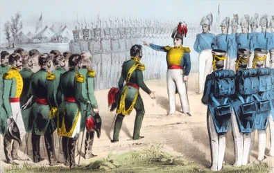 Na de slag bij Monterrey, geeft de Mexicaanse generaal Pedro de Ampudia de stad over aan de Amerikaanse generaal Zachary Taylor tijdens de Mexicaans-Amerikaanse Oorlog van 1846-48