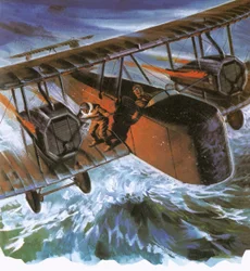 Alcock en Brown in hun Vickers 