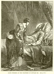 Alice Perrers aan het sterfbed van Edward III