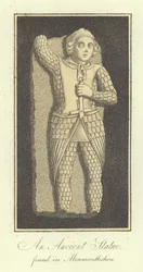 Een oud standbeeld gevonden in Monmouthshire