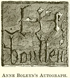 Handtekening van Anne Boleyn