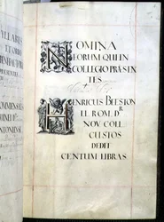 Archief 3693 fol.4 Pagina uit een Benefactieboek van New College, Oxford