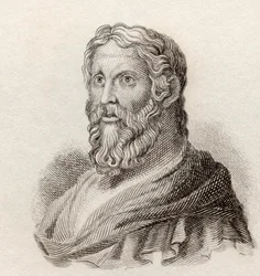 Aristophanes, ca. 446 tot ca. 386 v.Chr. Komedieschrijver van het oude Griekenland, uit Crabb