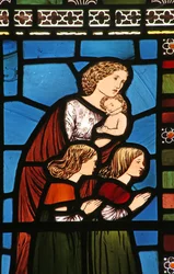 Bij Christus zegent kinderen