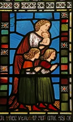Bij Christus zegent kinderen