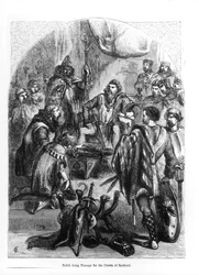 Baliol (1249-1315) brengt hulde voor de kroon van Schotland