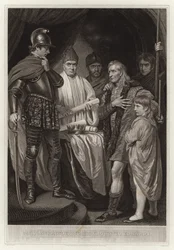 Baliol geeft zijn kroon over aan Eduard I