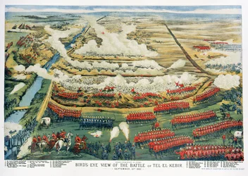 Vogelvlucht van de slag bij Tel el-Kebir op 13 september 1882