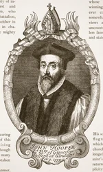 Bisschop Hooper, illustratie uit De Kerk van Engeland: Een Geschiedenis voor het Volk door H.D.M. Spence-Jones