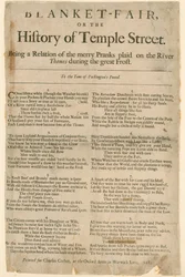 Blanket Fair. Gedicht over Frost Fair van 1684
