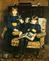 Boekplaat met kinderen die lezen