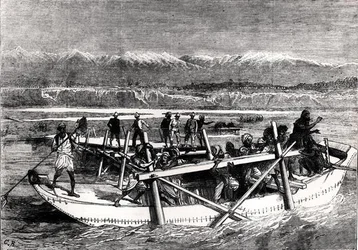 Brug over de Kabul-rivier bij Jellalabad