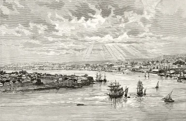 Haven van Brisbane, Australië, c.1880, uit 