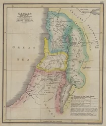 Kanaän aangepast aan de evangeliegeschiedenis en met de belangrijkste reizen van Jezus Christus
