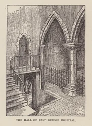 Canterbury: De Hal van East Bridge Hospital (litho)