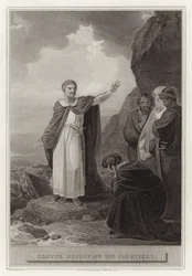 Canute die zijn hovelingen berispt