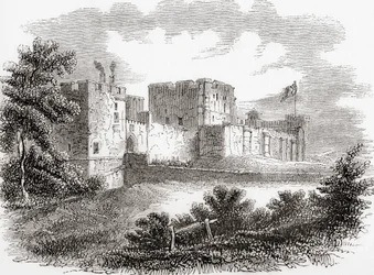 Carlisle Castle, Carlisle, Cumbria, Engeland gezien hier in de 19e eeuw, uit Old England: A Pictorial Museum, uitgegeven 1847