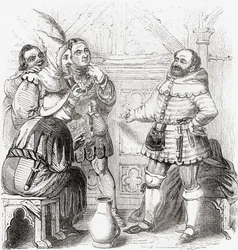Timmerman, hoedenmaker, wever, verver en tapijtwever, uit Old England: A Pictorial Museum, uitgegeven 1847