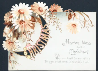 Waterval van bloemen, kerstkaart