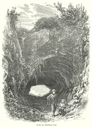 Grot bij Pegwell Bay (gravure)