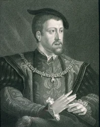 Karel V (1500-58) Heilige Roomse Keizer en Koning van Spanje, uit 