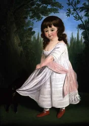 Kind dat met haar hond speelt, c.1800