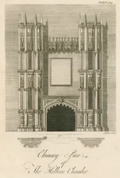Schoorsteen in de China Kamer, Strawberry Hill, Twickenham, Londen