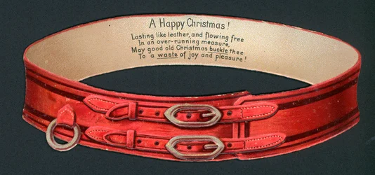 Kerstkaart met rode riem