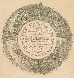 Stads Panorama, een vogelvlucht van Londen en omliggende gebieden vanaf het Monument