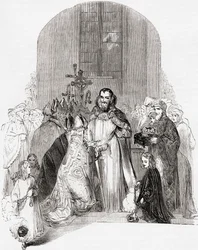 Kroning van Hendrik IV, uit Old England: A Pictorial Museum, uitgegeven 1847