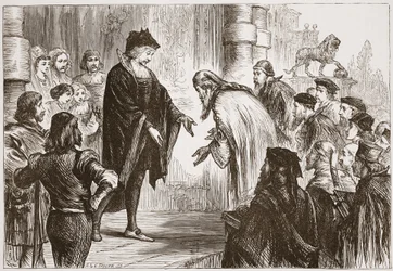 Cosimo I ontvangt zijn vrienden en cliënten, illustratie uit De Geschiedenis van het Protestantisme door James Aitken Wylie, gepubliceerd in 1878