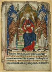 Cotton Vitellius A. XIII, f.6, Kroning van Hendrik III, uit de 