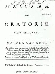 Omslag van Bladmuziek voor Händels Messiah, gepubliceerd in 1742