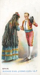 Gebruikelijke groet in Spanje, 1907