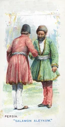 Gebruikelijke groet in Perzië, 1907
