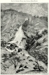 Davezut watervallen, bij Samara (Debra-Tabor) (gravure)