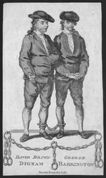 David Brown Dignam en George Barrington, illustratie uit de London Magazine, mei 1777