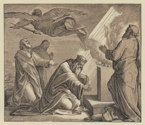 Davids onderwerping aan Gods oordeel (gravure)