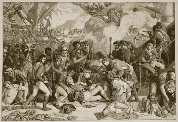 Dood van Nelson, illustratie uit Cassells Geïllustreerde Geschiedenis van Engeland