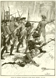 Nederlaag van generaal Braddock in de hinderlaag van de Indianen