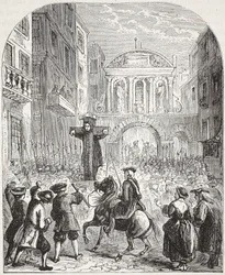 Defoe in de Schandpaal bij Temple Bar